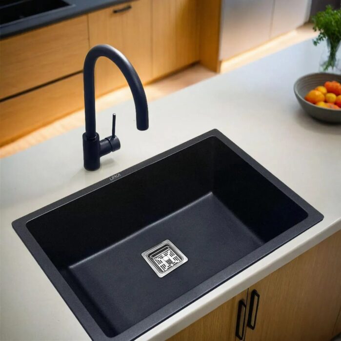 black kitchen sink