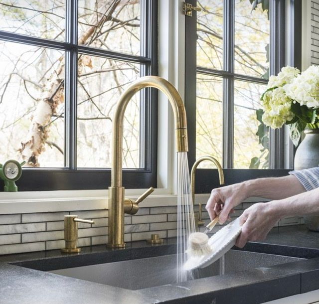 brass kitchen faucet