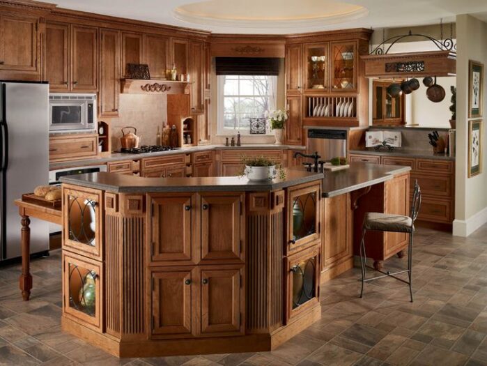 Cherry Kitchen Cabinet Countertop Work Center